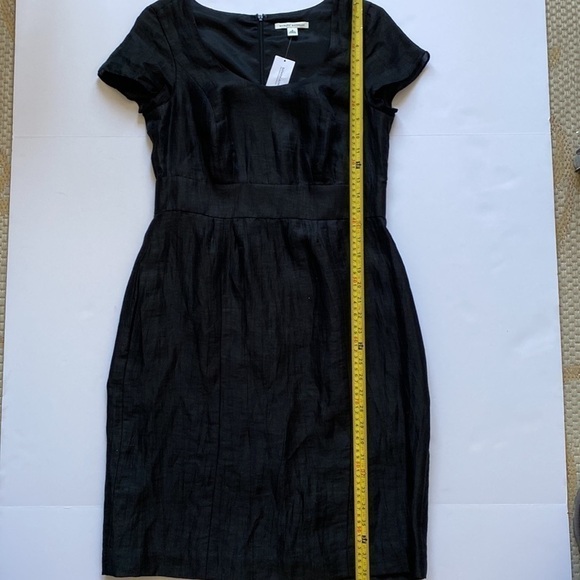 Banana Republic Black Linen Blend Shiny Sheath Dress Size 8 NWT - Picture 11 of 13